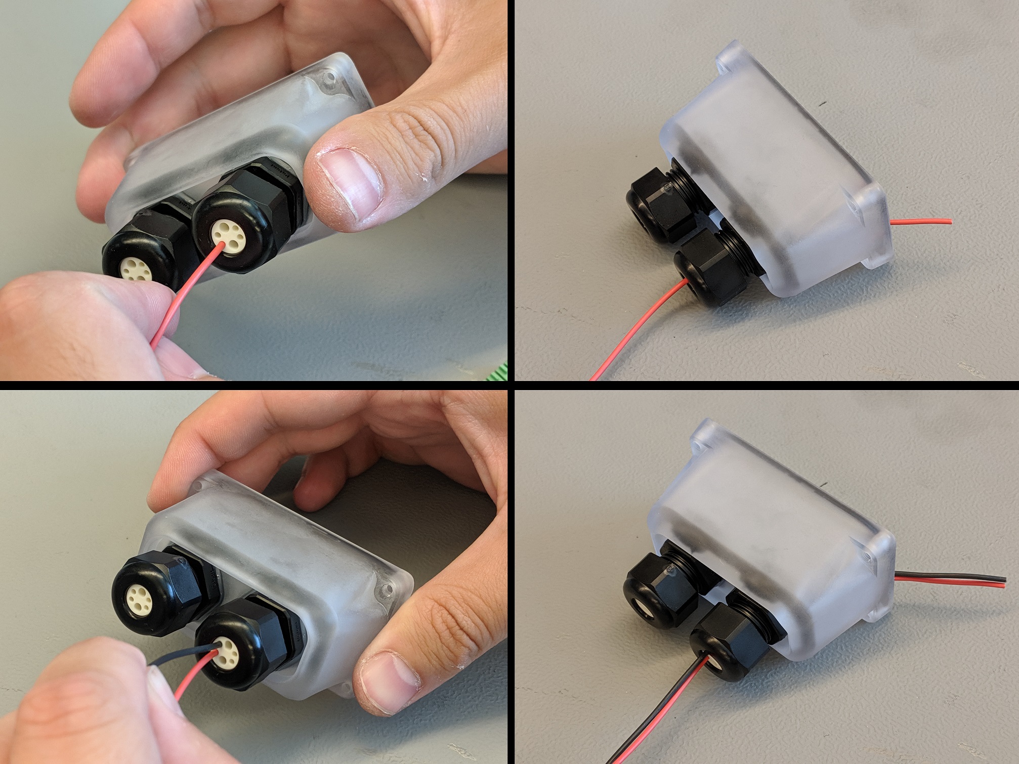 feed power thru cord grip